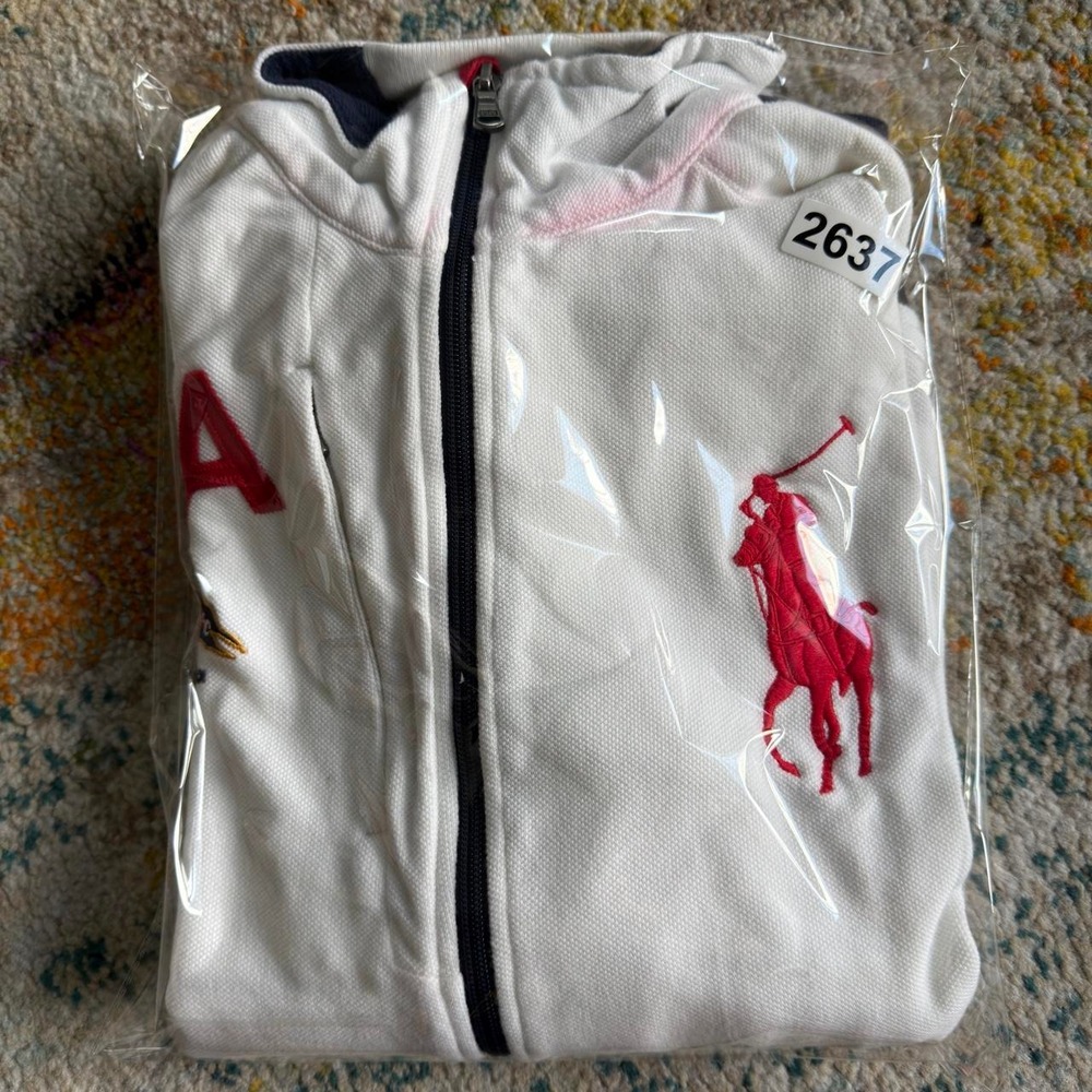 Polo Ralph Lauren M 2014 Ocean Challenge USA Full Zip Polo Sweater - Picture 8 of 8